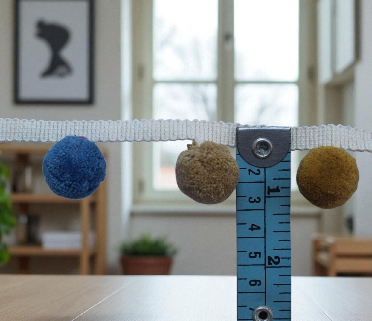 1 Yards 12 mm Pom Pom Trim,Fabric Sewing Accessories Pompom Trim PomPom Decoration Tassel Ball Fringe Ribbon Material Craft Apparel, Pom pom