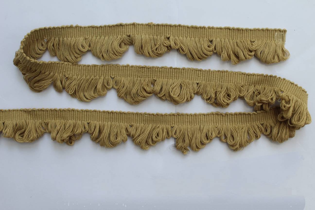 Jute cotton fan edge trim, Indian trim, weaven trim, 100 % Cotton, Superb Quality, Per Meter, Decorative trims, Fringe Ribbon Material trim