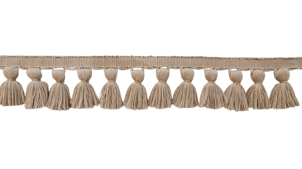 Beige Trim, Curtain Trim, Tassel Trim, lampshade trim by the yard, Beige Tassel Fringe Trim by the yard