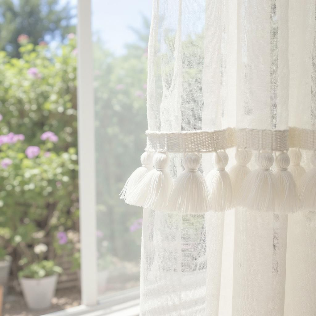 White tassel, tassel trim, Tassel fringe trim, tassel trim, tassel trim by the yard, lampshade trim, trim for cushions, trim for curtains
