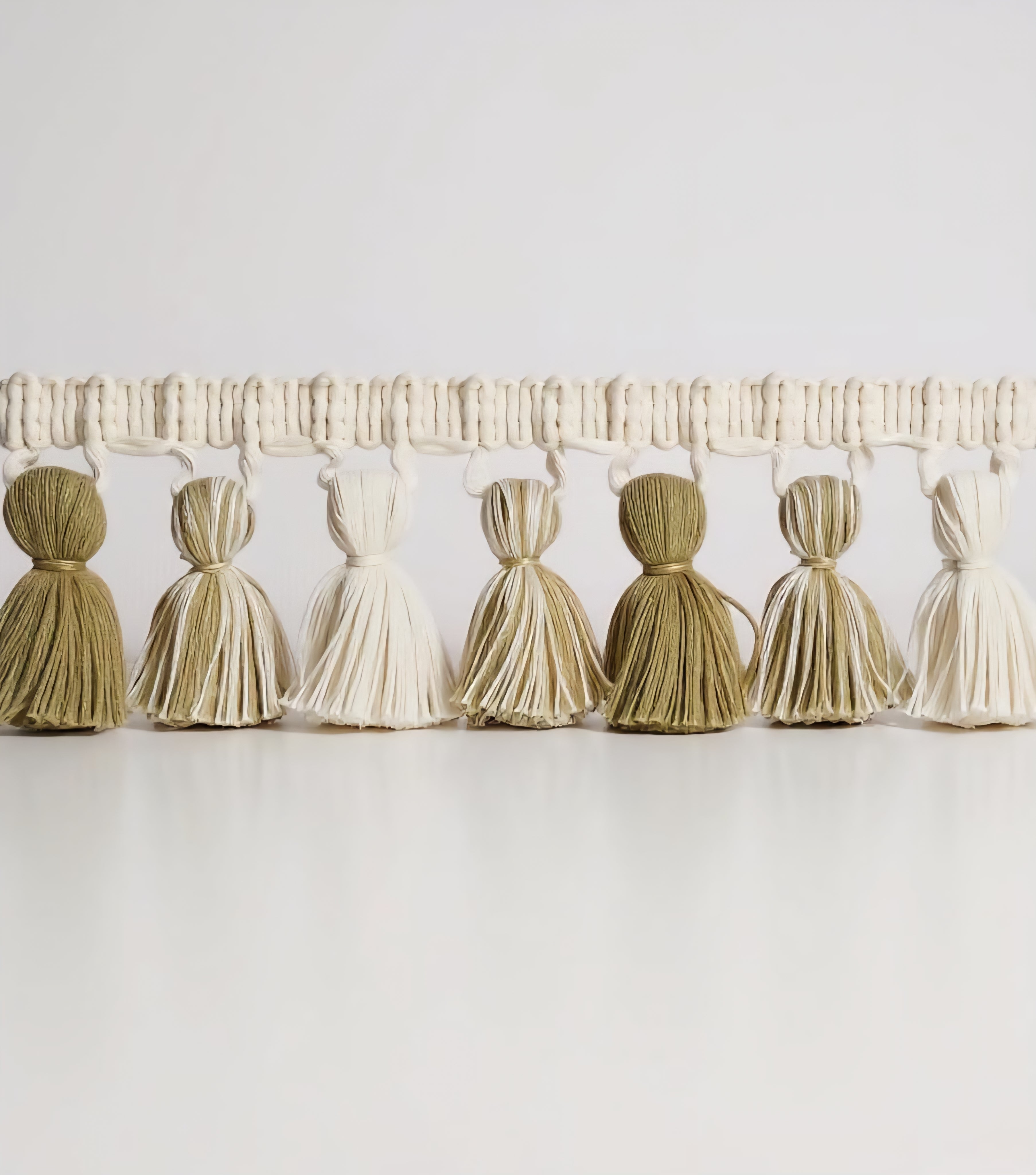 Jute ivory tassel fringe trim, trim by the yard, trim for curtains, tassel fringe, tassel trim, fringe trim by the yard, lampshade fringe