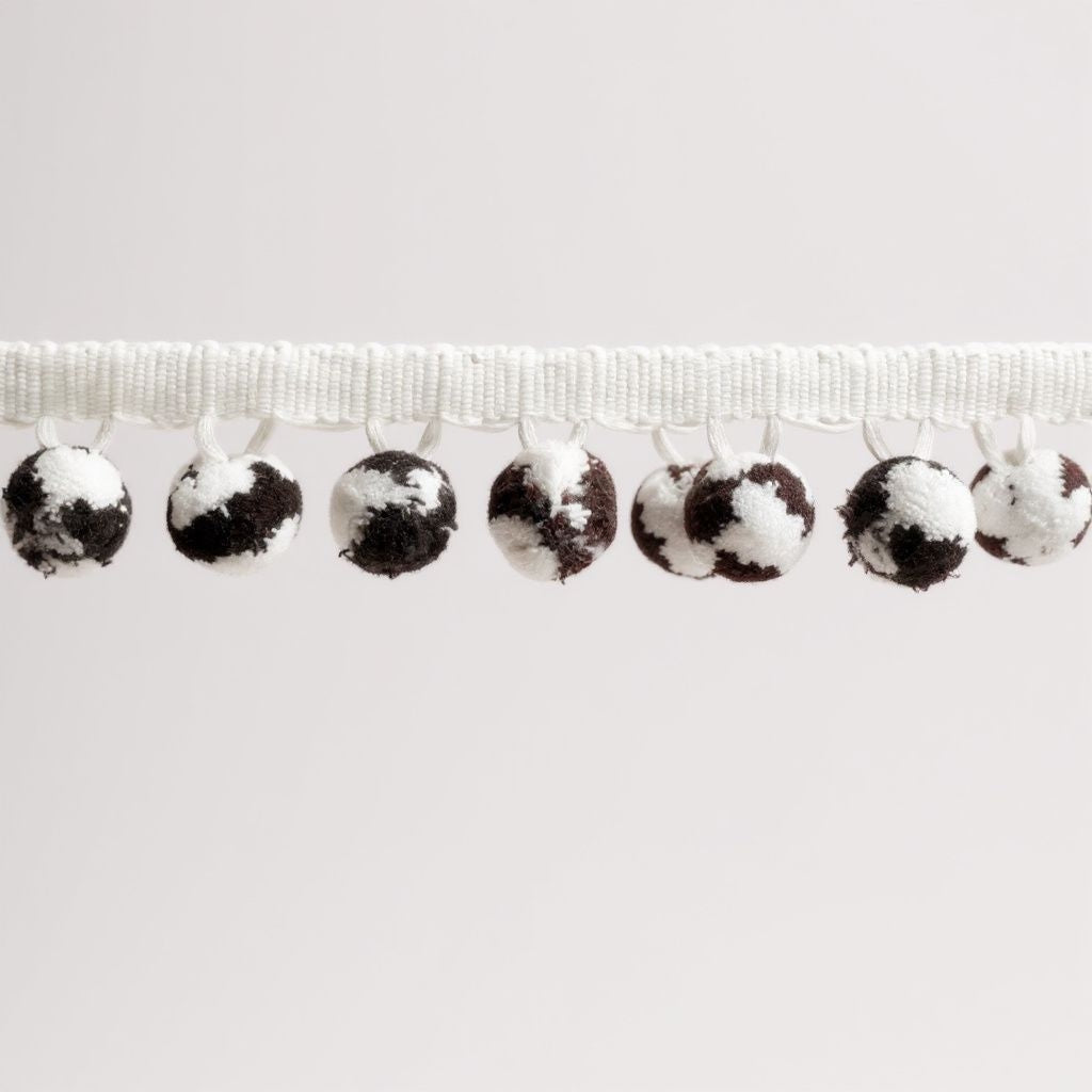 Black and white mixed pom pom trim Fabric Sewing Accessories Pompom Trim Pom Pom Decoration Tassel Ball Fringe Ribbon Ribbon Ball Fringe