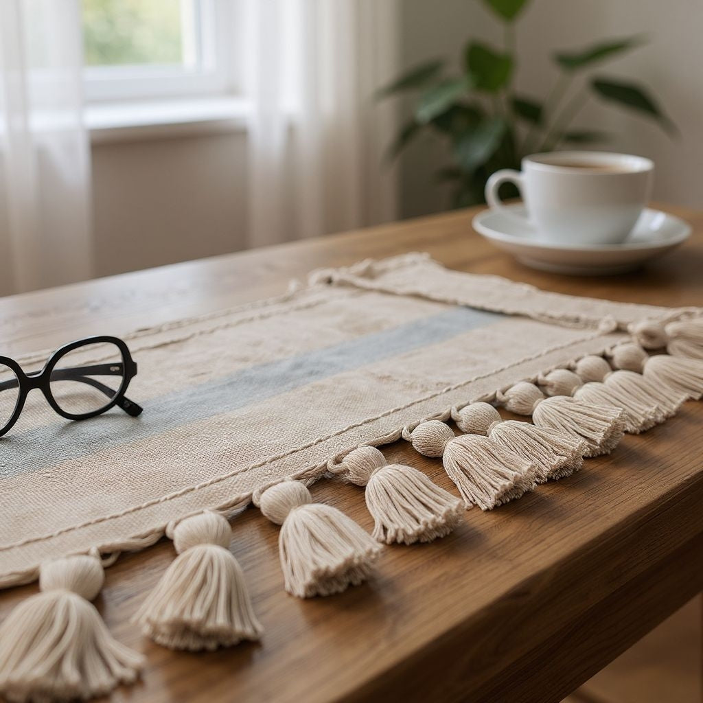 Beige Trim, Curtain Trim, Tassel Trim, lampshade trim by the yard, Beige Tassel Fringe Trim by the yard