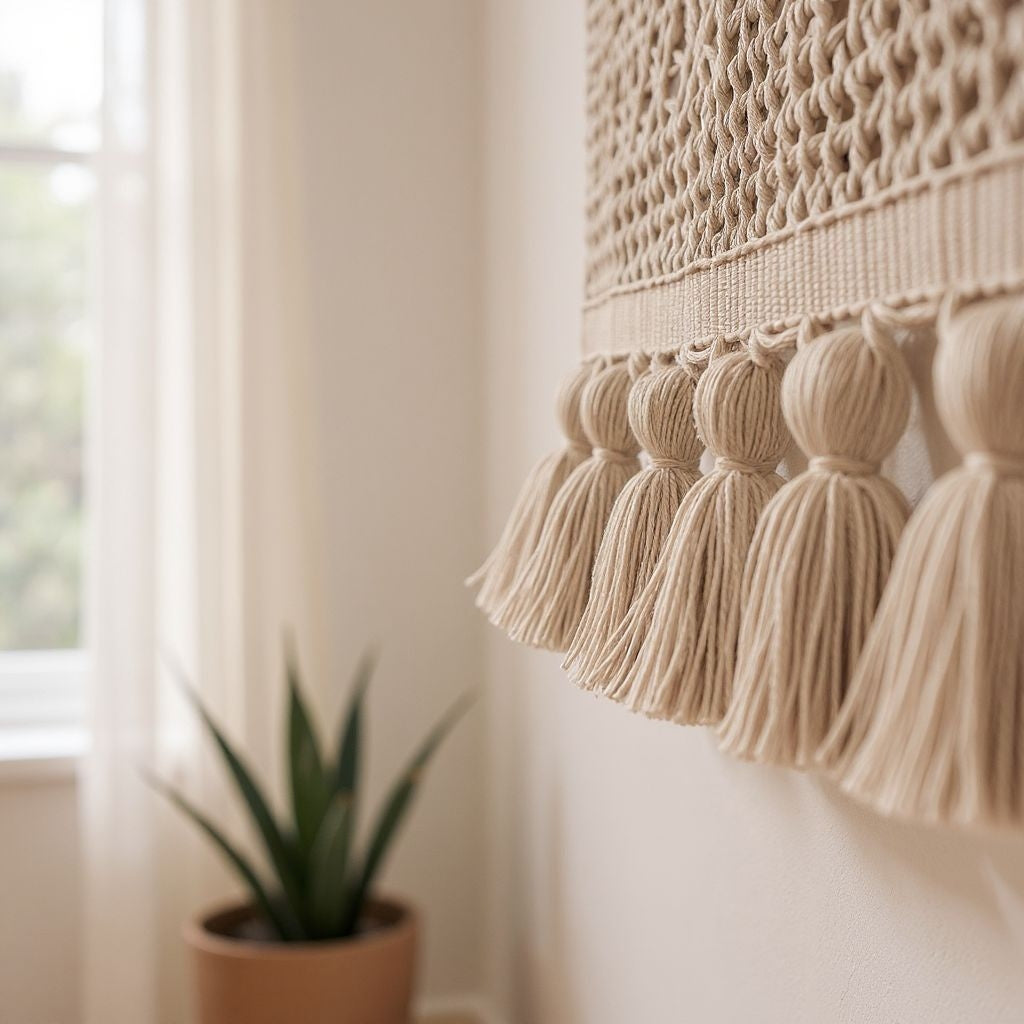 Beige Trim, Curtain Trim, Tassel Trim, lampshade trim by the yard, Beige Tassel Fringe Trim by the yard