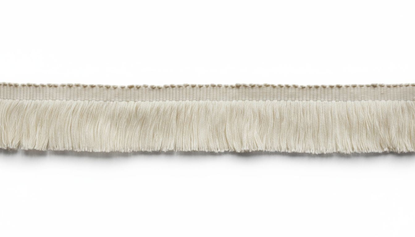 Ivory Brush fringe trim, cotton trim, woven trim, indian trim, ivory cut fringe, trim for curtais, trim for cushions