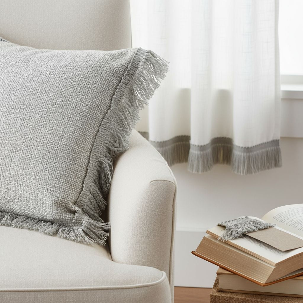 Brush fringe trim for curtains, trim for curtains and cushions