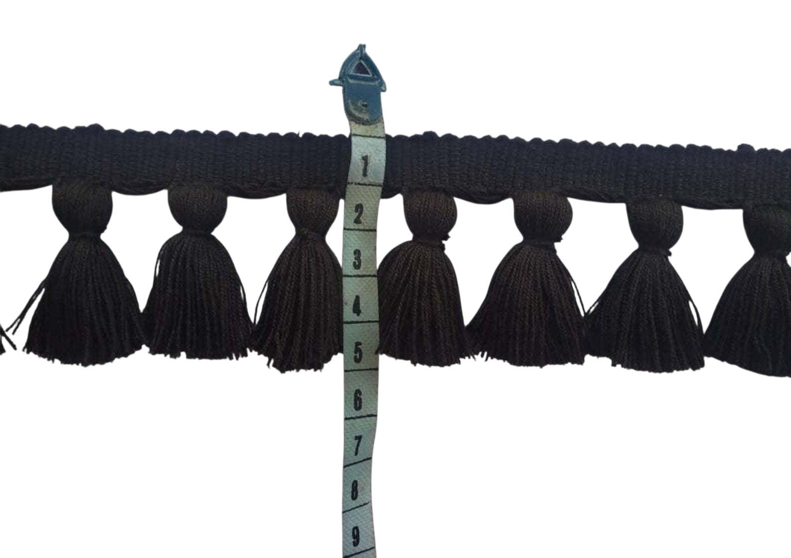 black tassel fringe trim, black trims, tassel trim black, tassel trim by the yard, trim for curtains, trim for cushions, fringe trim