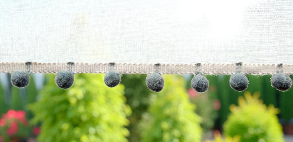 Mini pom pom trim, county blue / pale blue pom pom trim, pom pom trim mini