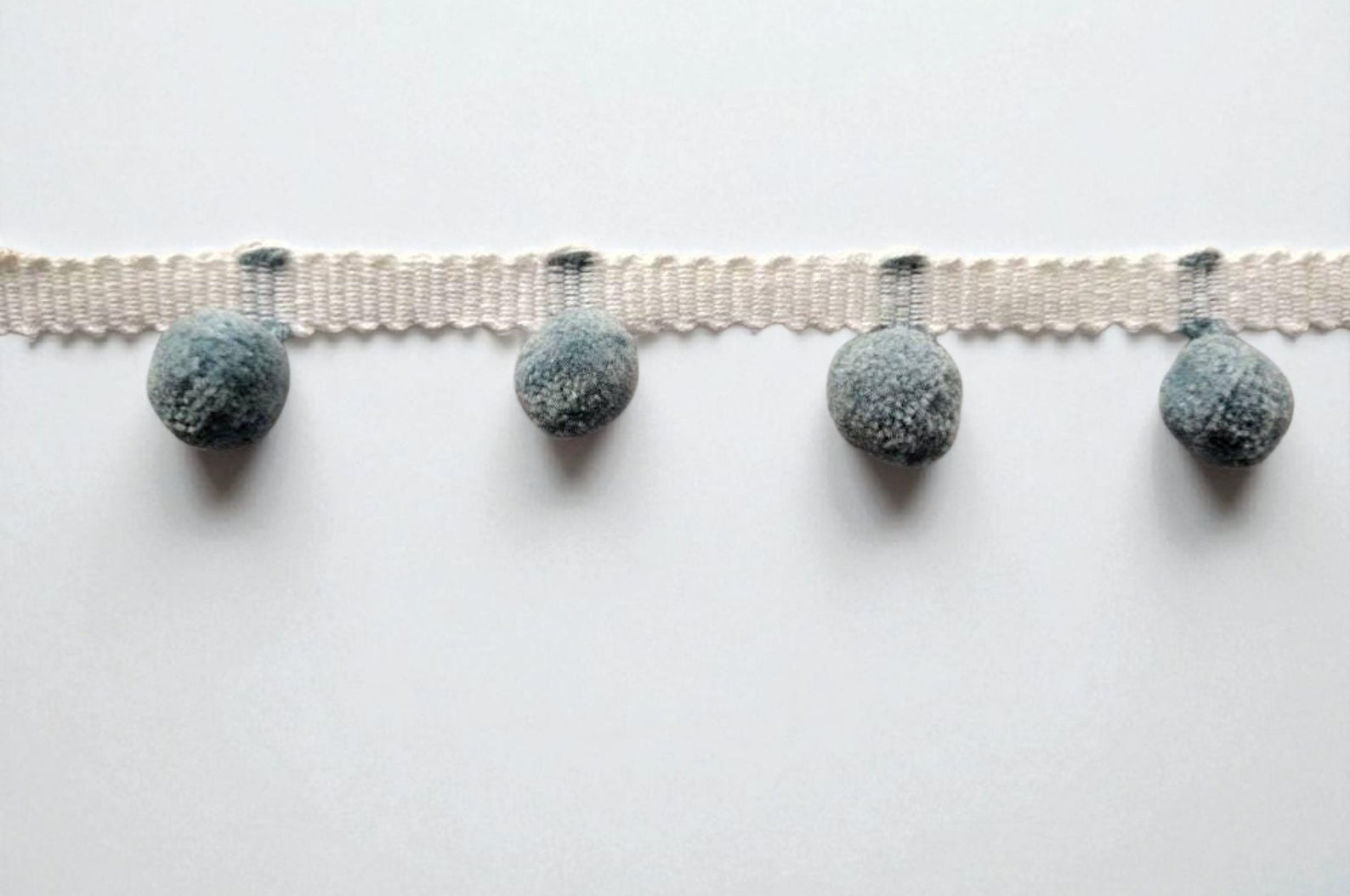 Mini pom pom trim, county blue / pale blue pom pom trim, pom pom trim mini