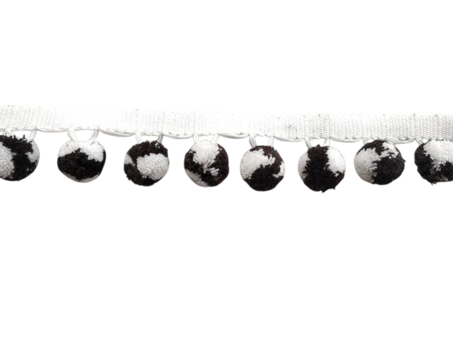 Black and white mixed pom pom trim Fabric Sewing Accessories Pompom Trim Pom Pom Decoration Tassel Ball Fringe Ribbon Ribbon Ball Fringe