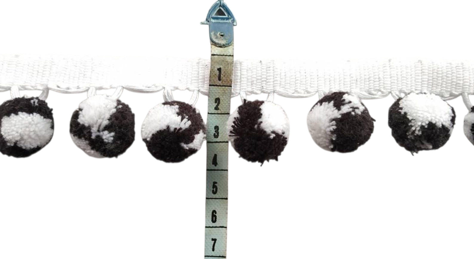 Black and white mixed pom pom trim Fabric Sewing Accessories Pompom Trim Pom Pom Decoration Tassel Ball Fringe Ribbon Ribbon Ball Fringe