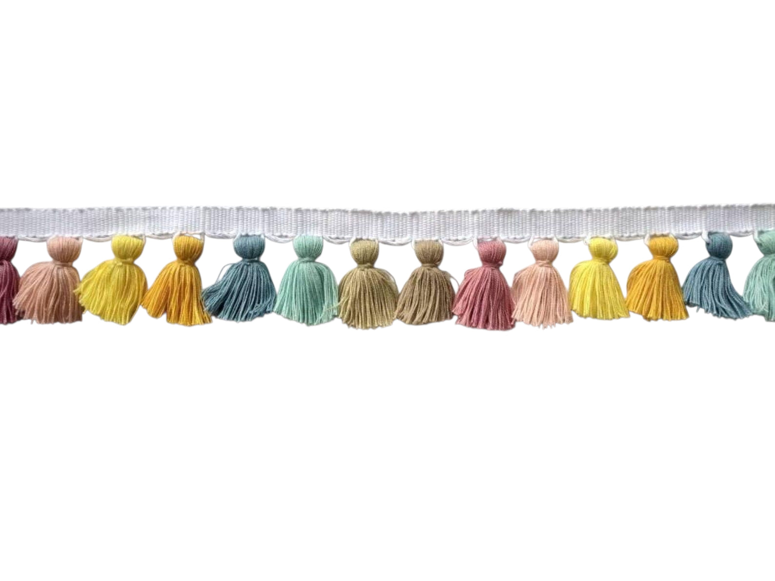 multi colored tassel fringe trim, tassel trim, tassel trim by the yard, tassel fringe, trim for cushions, trim for curtains, fringe trim