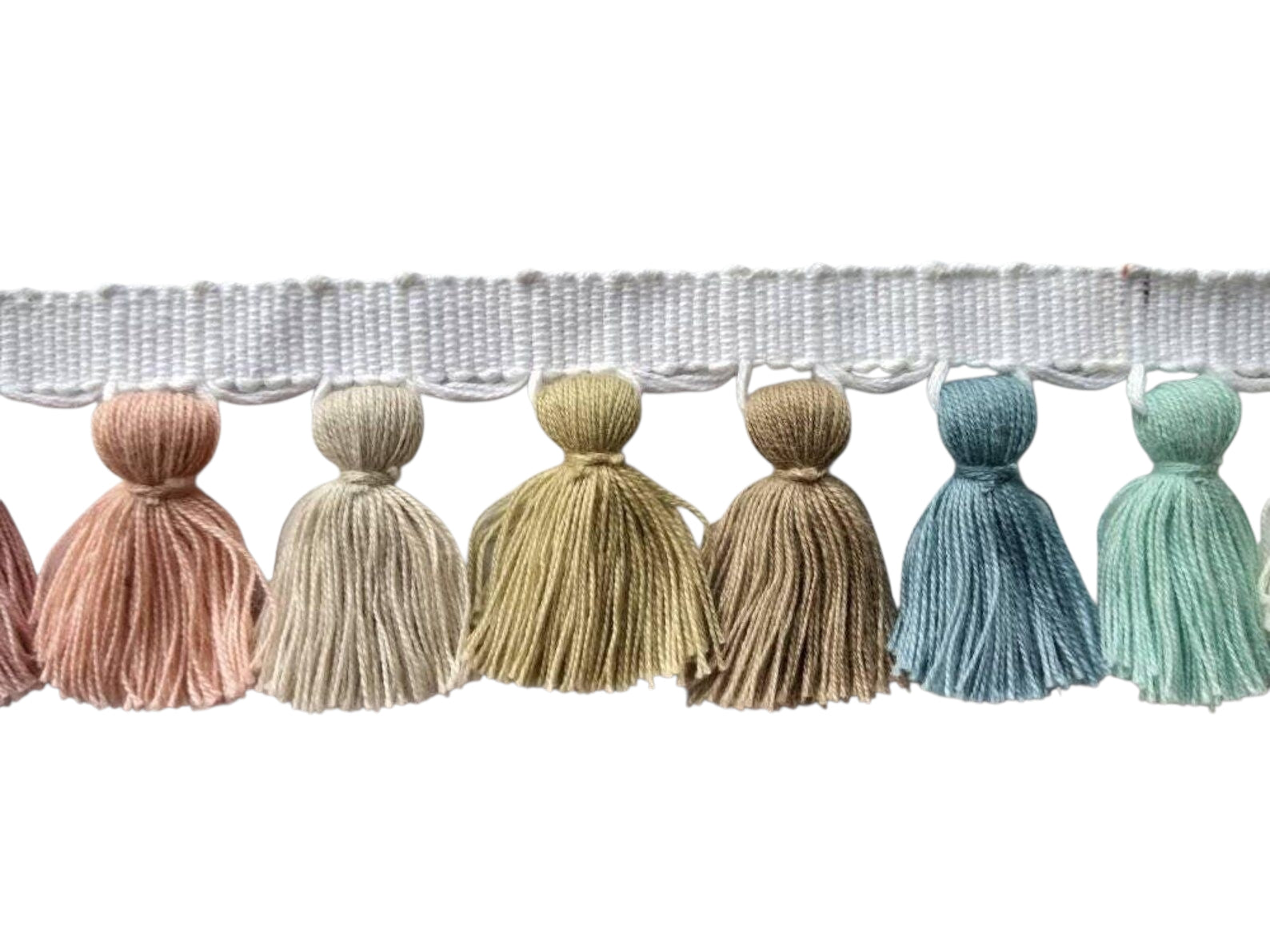 multi colored tassel fringe trim, tassel trim, tassel trim by the yard, tassel fringe, trim for cushions, trim for curtains, fringe trim