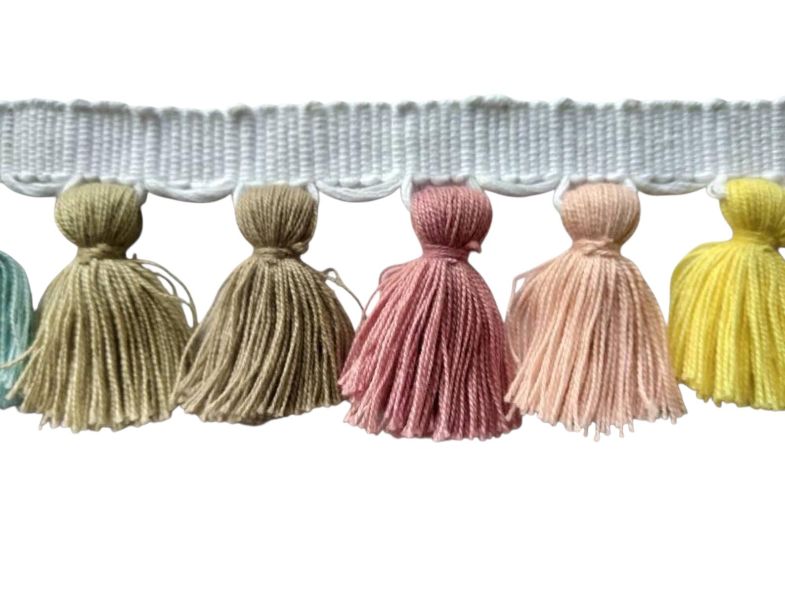 multi colored tassel fringe trim, tassel trim, tassel trim by the yard, tassel fringe, trim for cushions, trim for curtains, fringe trim