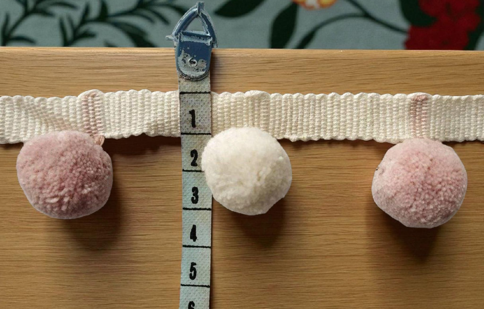 pale rose/blush pink ivory pom pom trim, pom pom trim,  pom pom fringe,  pom pom garland, pom pom cushions, curtain pom pom trim,  pom poms