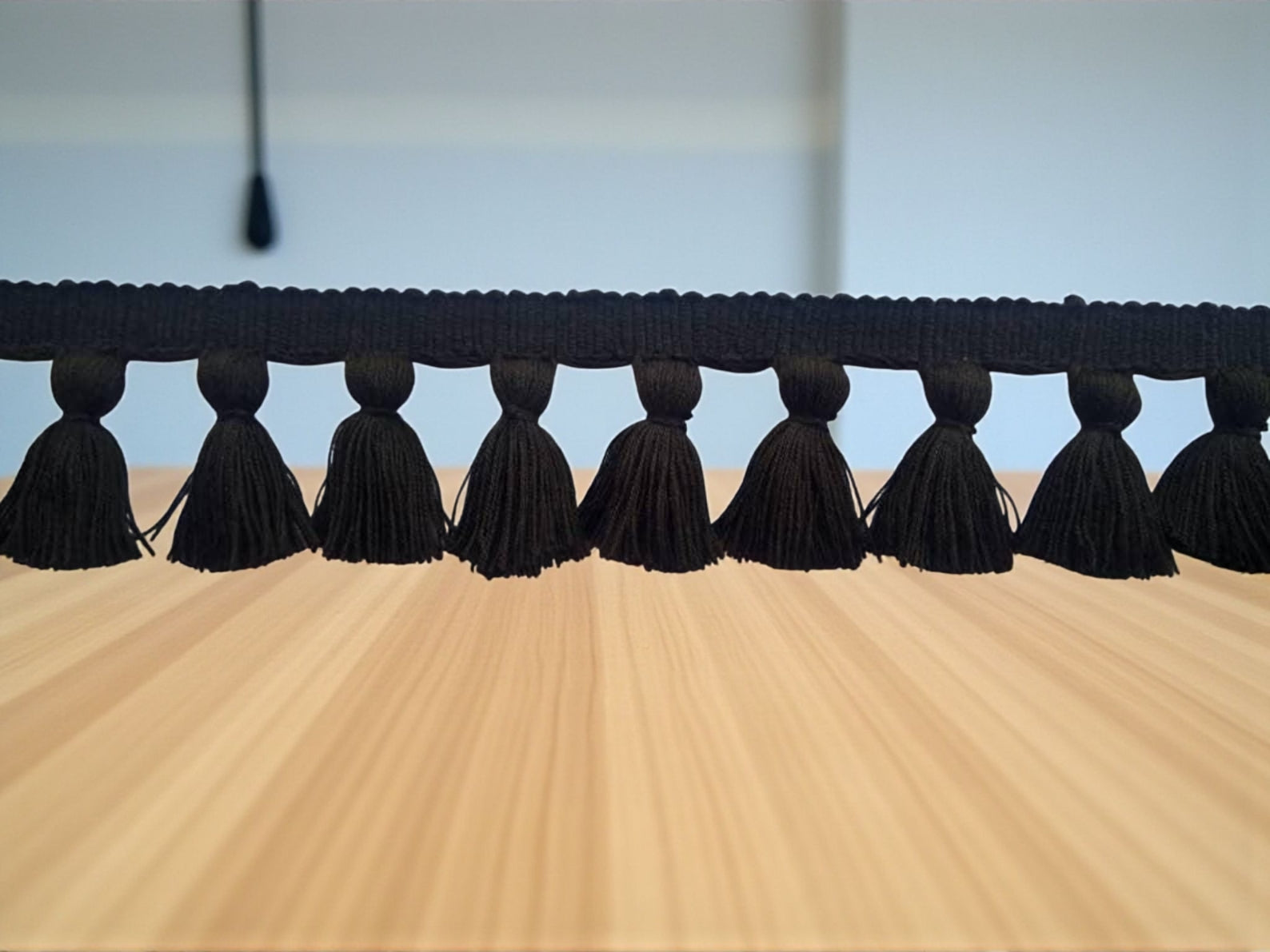 black tassel fringe trim, black trims, tassel trim black, tassel trim by the yard, trim for curtains, trim for cushions, fringe trim