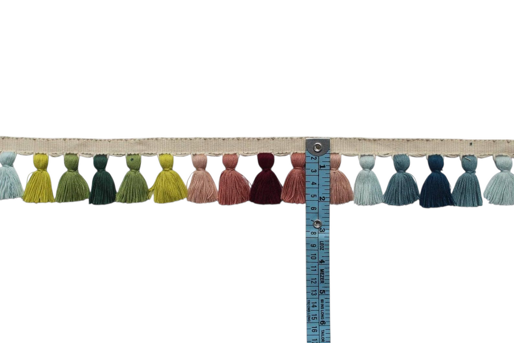 Tassel trim for curtains, tassel trim by the yard, tassel trim green, blue tassel trim, yellow tassel, pale rose tassel trim, multi colour