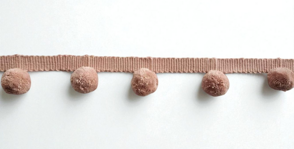 pom pom trim, blush pink pom pom  trimming, bobble fringe, bobble trim, pom pom fringe, bobble trim fringe, bobble, pom pom fringe trim
