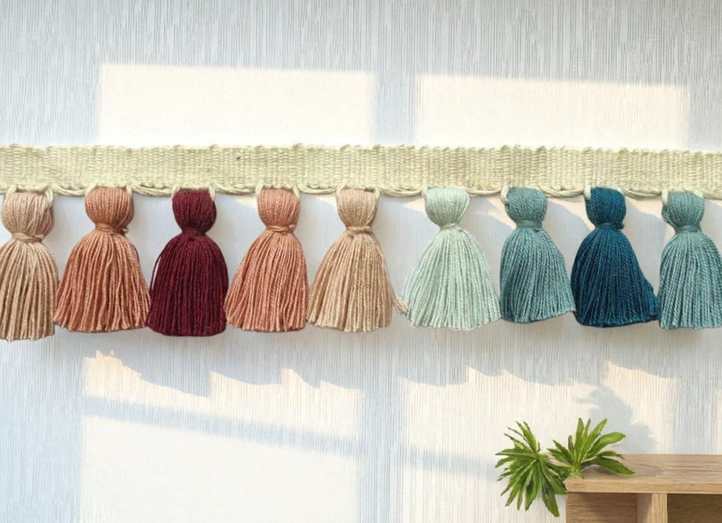 Tassel trim, lampshade trim, lampshade trims, lampshade trimmings, lampshade fringe, trim for curtains, tassel trim by the yard, fringe trim