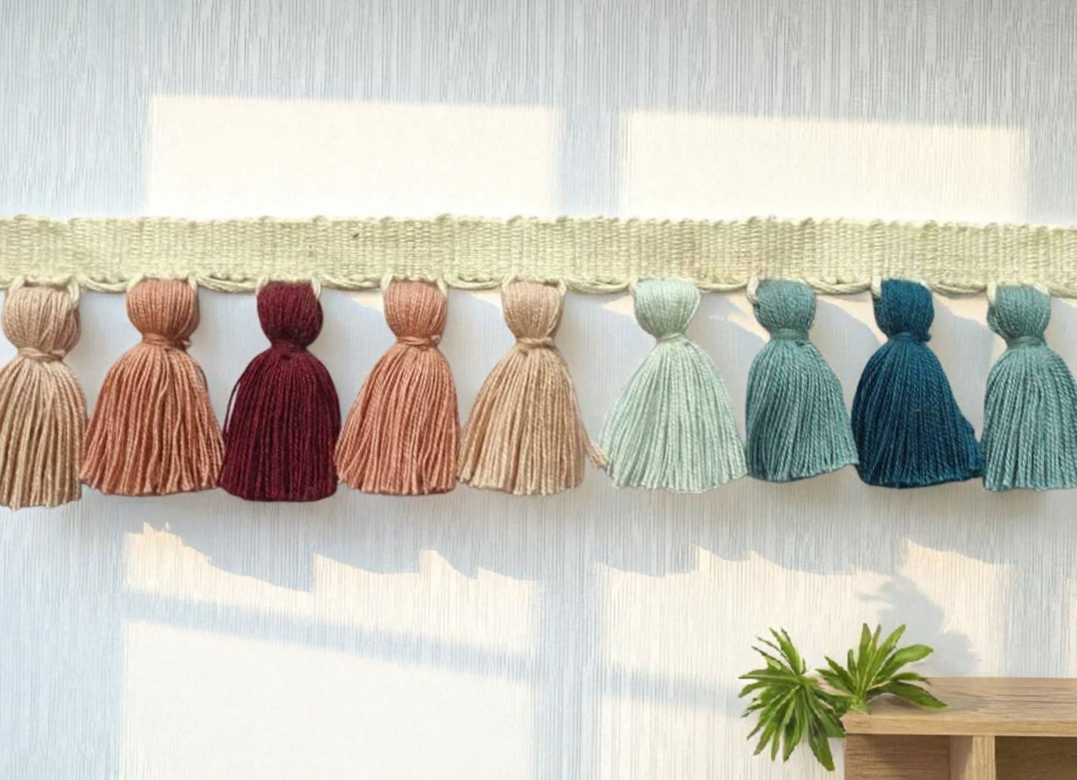 Tassel trim, lampshade trim, lampshade trims, lampshade trimmings, lampshade fringe, trim for curtains, tassel trim by the yard, fringe trim