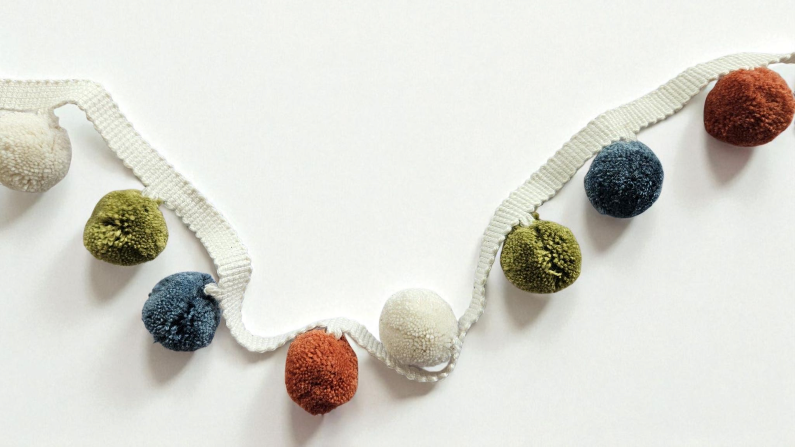 2cm pom pom, pom pom trim, cushion pom pom, curtain pom pom, pom pom trim, pom pom fringe, ivory, french blue, citrine, pumpkin, bobble trim