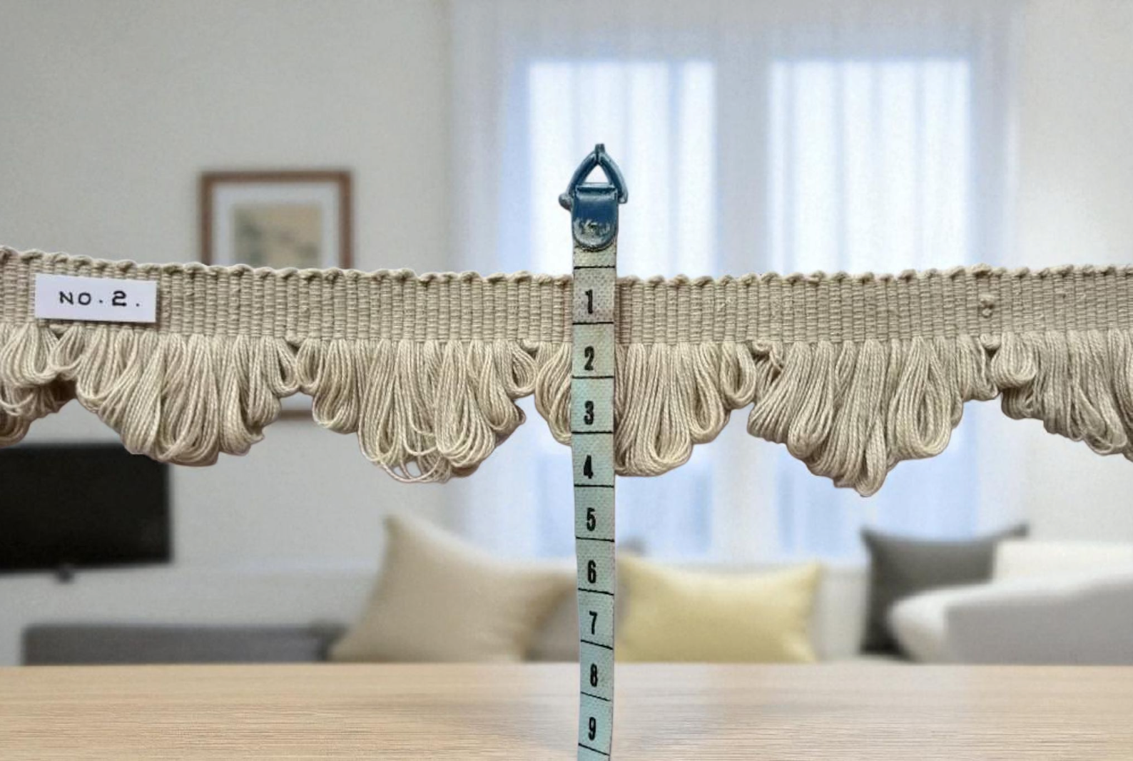 light stone fan edge trim, loop fringe trim, fan edge looped fringetrims, cotton trims, fan edge trim, trims by the yard, looped fringe trim