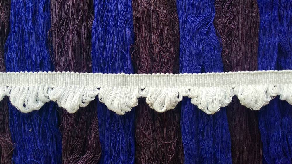 fan edge trim white, Fan edge trim woven, cotton fan trim, curtain fringe trimming, fan trim, white color trims