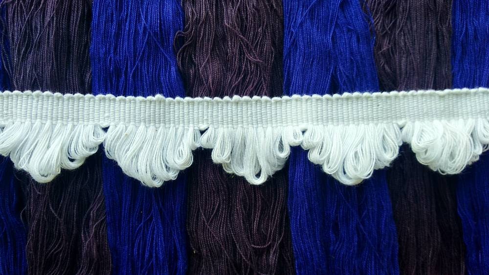 fan edge trim white, Fan edge trim woven, cotton fan trim, curtain fringe trimming, fan trim, white color trims