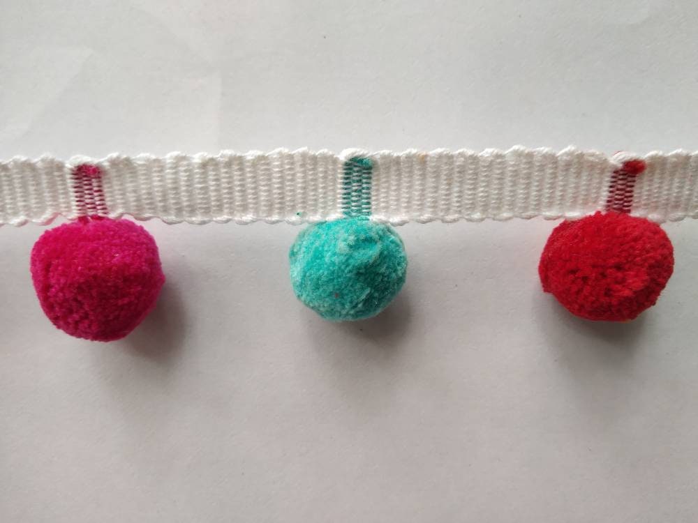 Pom pom trim for cushions, pom poms for curtains, Pom Pom Bobble Trim Fringe Pompom Trimming, Best Quality!!