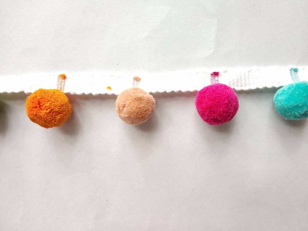 Pom pom trim for cushions, pom poms for curtains, Pom Pom Bobble Trim Fringe Pompom Trimming, Best Quality!!