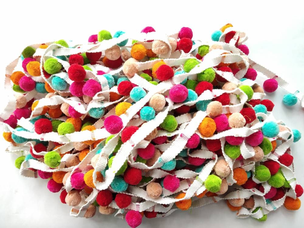 Pom pom trim for cushions, pom poms for curtains, Pom Pom Bobble Trim Fringe Pompom Trimming, Best Quality!!