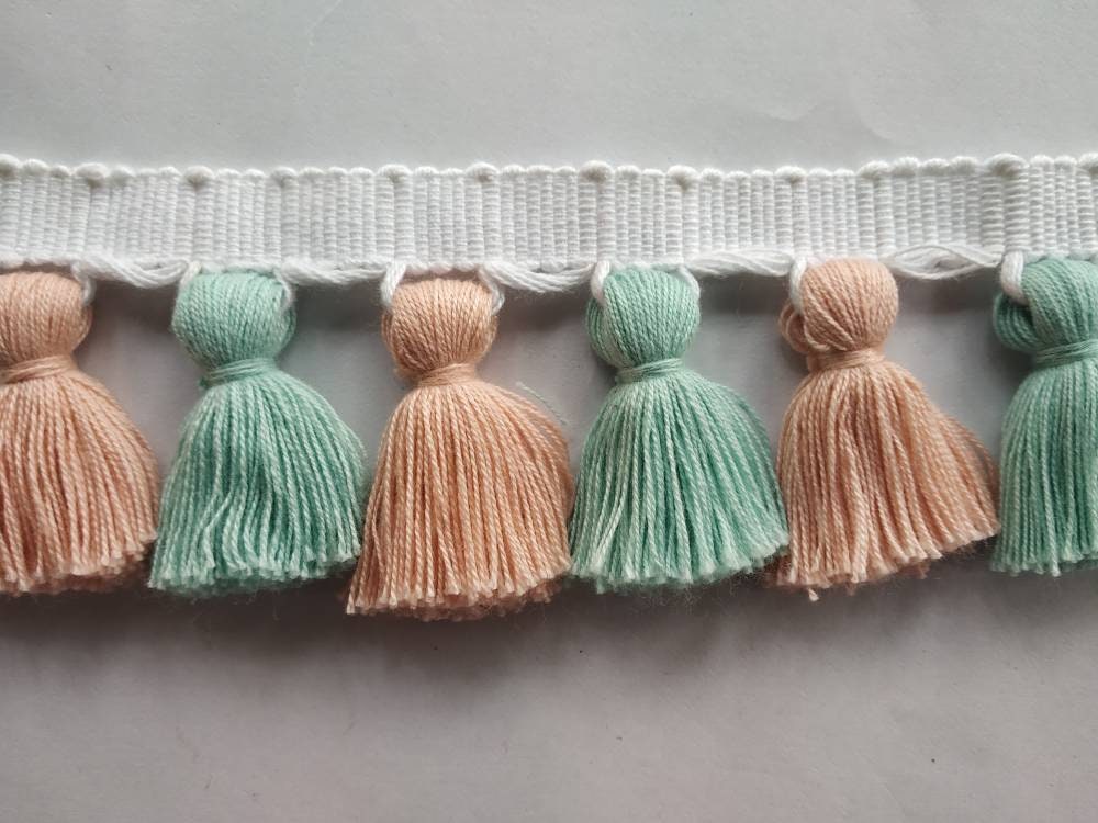 tassel trim multi, handmade tassel trim