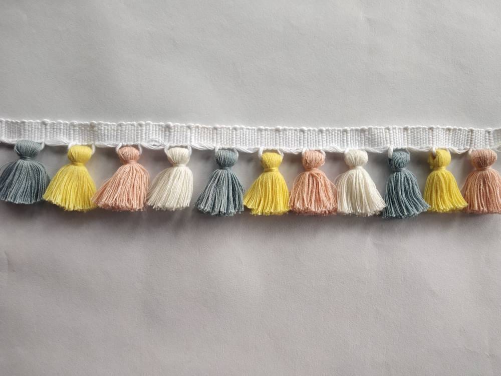multi colored tassel fringe trim, cotton tassel, Indian trim