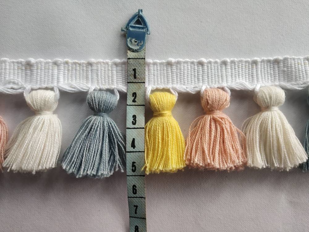 multi colored tassel fringe trim, cotton tassel, Indian trim
