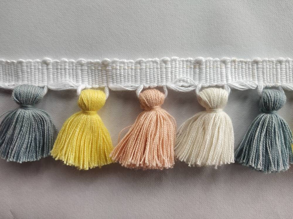 multi colored tassel fringe trim, cotton tassel, Indian trim