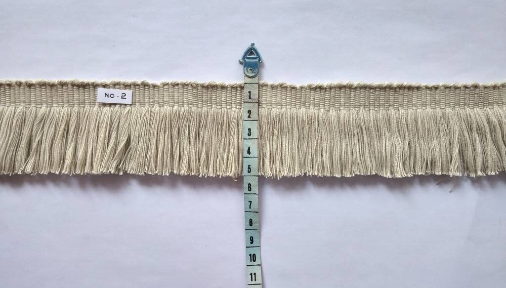Brush fringe trim for curtains, curtain trims, looped trims, fringe trims, trims by the yard, trimmings, fringes, trims