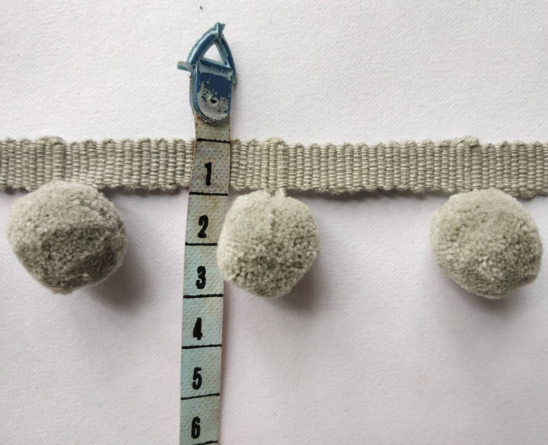 Size 2cm [0.78"] Pom Pom Bobble Trim Fringe Pompom Trimming - BEST QUALITY!! Gray color mini pom pom Handmade Cotton Pom Pom Trim Bobbles
