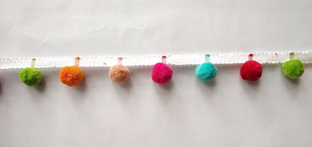 Pom pom trim for cushions, pom poms for curtains, Pom Pom Bobble Trim Fringe Pompom Trimming, Best Quality!!