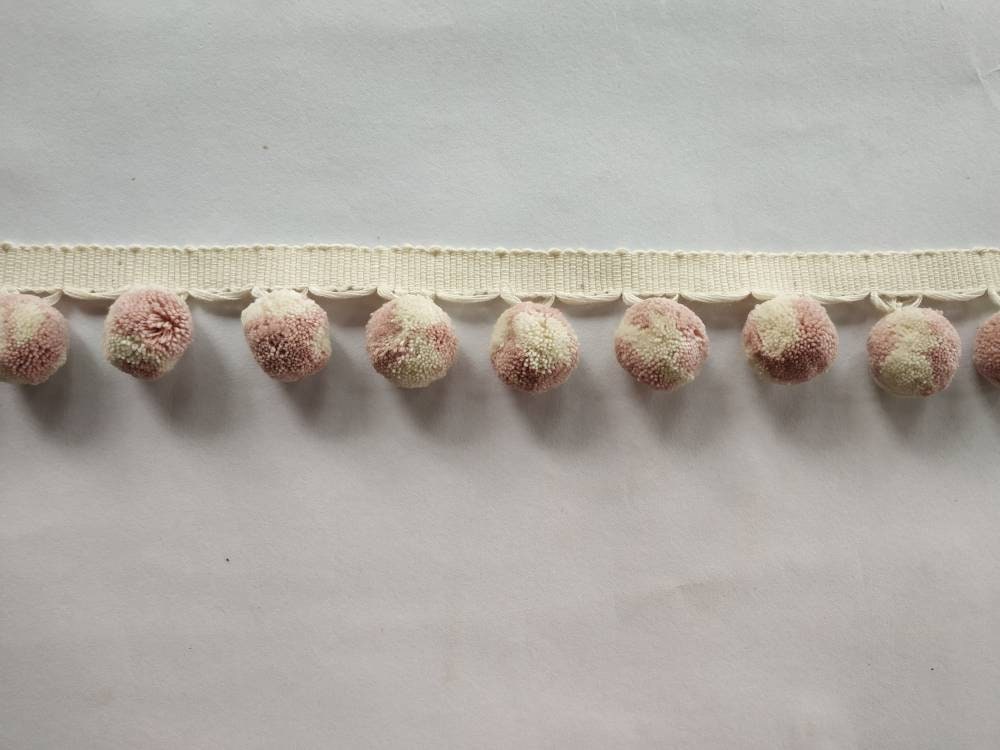 Pale rose and ivory mixed Fabric Sewing Accessories Pompom Trim Pom Pom Decoration Tassel Ball Fringe Ribbon Ribbon Ball Fringe, 2cm/0.78"