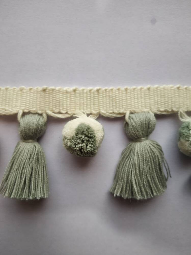mixed pom pom tassel trim, tassel trim, pom pom trim, pom pom garland