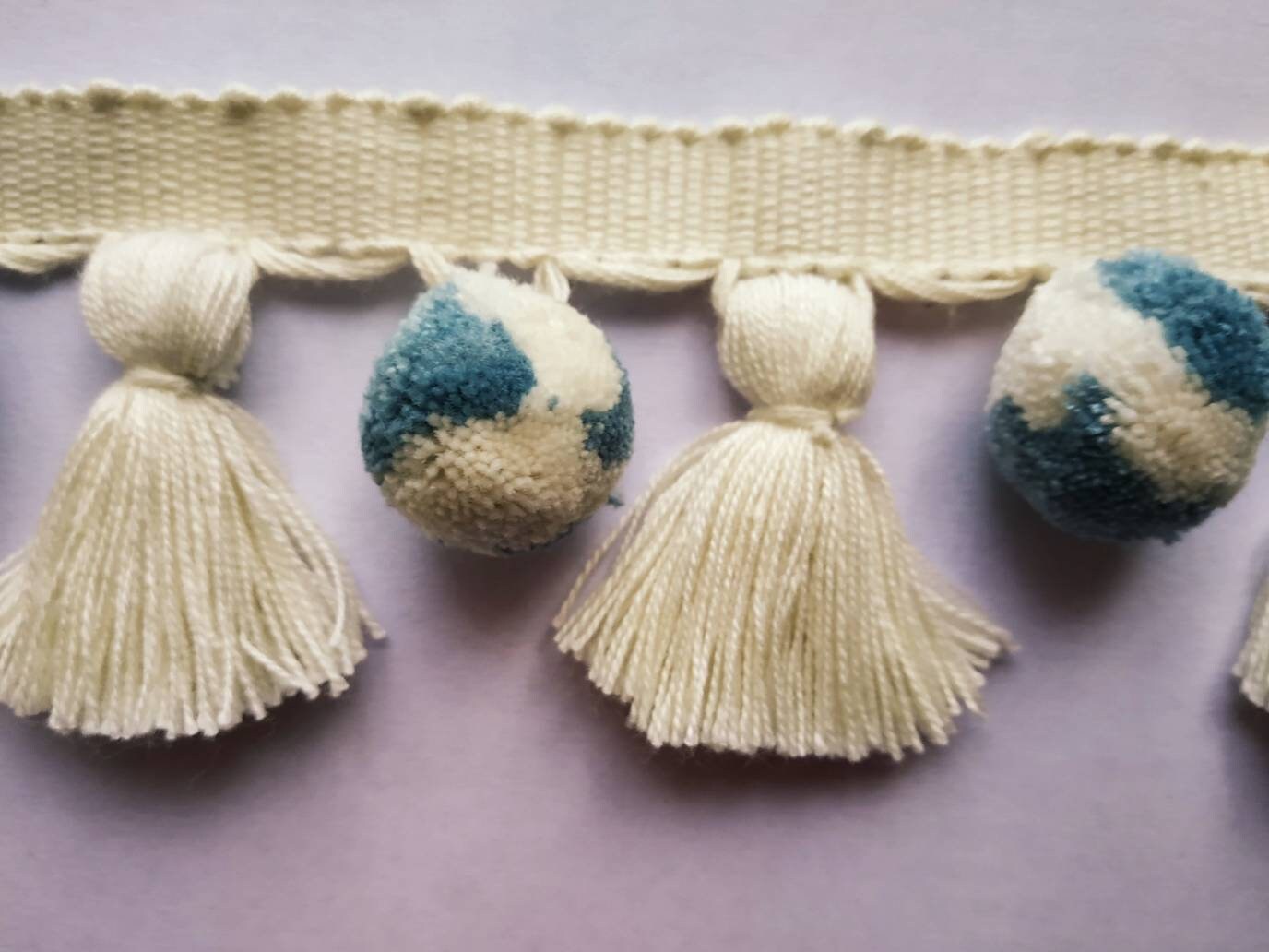 tassel and trims, tassel trim, pom pom trim, trims by the yard, lace, trim, Indian trim, home decor, trimming, pom poms, tassel, trimmings
