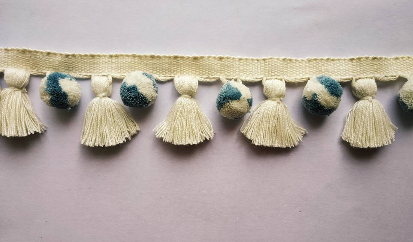 tassel and trims, tassel trim, pom pom trim, trims by the yard, lace, trim, Indian trim, home decor, trimming, pom poms, tassel, trimmings