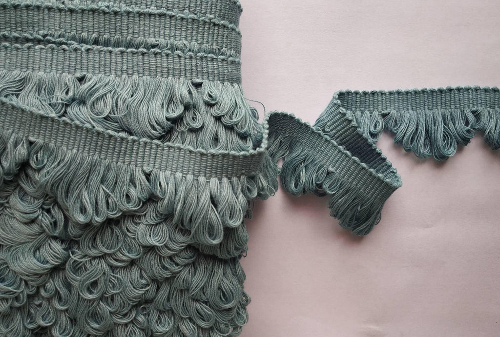 Trim for curtains, County blue fan edge trim, trim laces, trim for cushions, fringe trim, trims for curtains, tassel trim by the yard,