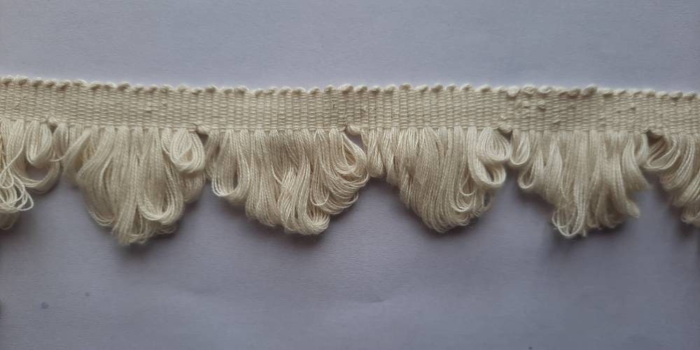 Ivory fan edge trim, trim for curtains, trim laces, trim for cushions, fringe trim, pom pom trim, tassel trim by the yard, home decore, trim