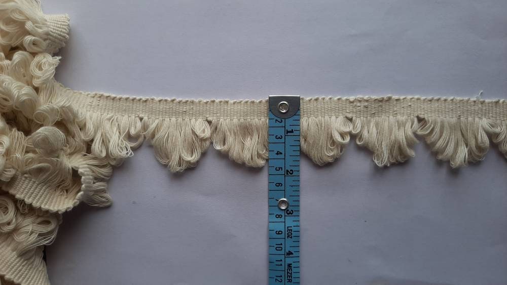 Ivory fan edge trim, trim for curtains, trim laces, trim for cushions, fringe trim, pom pom trim, tassel trim by the yard, home decore, trim