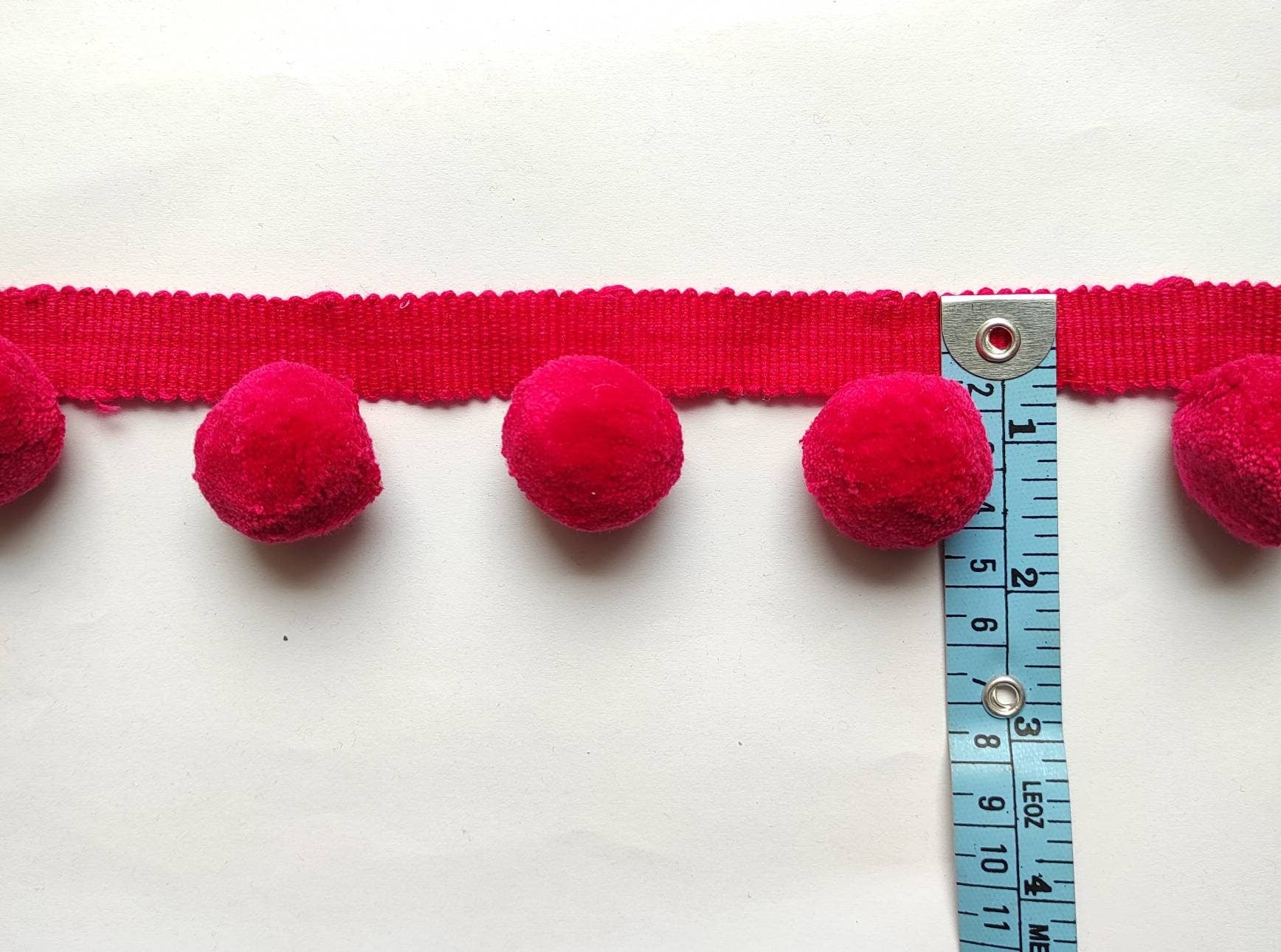 Dark Pink Pom Pom Trim, pom pom trimming, bobble fringe, bobble trim, pom pom fringe, bobble trim fringe, bobble, pom pom fringe trim
