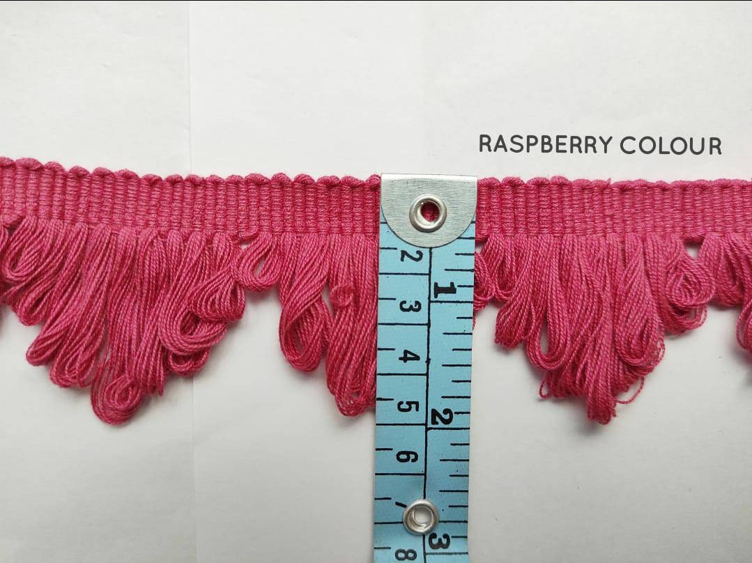 Raspberry fan edge trim, fan edge trim, lampshade trim, trims by the yards, cotton trim, home decore, curtain trims, looped trims, trimmings
