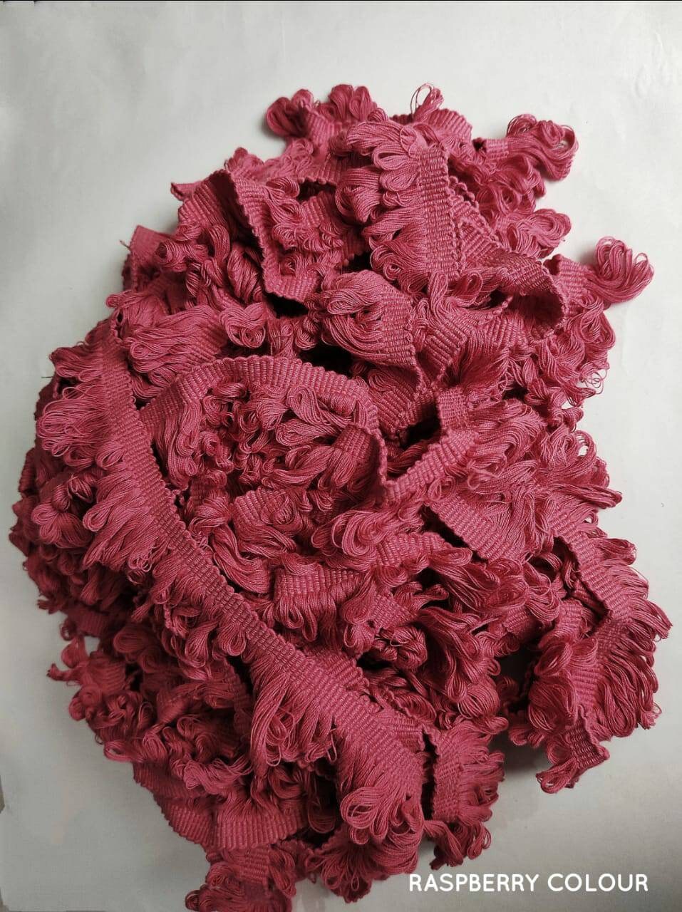 Raspberry fan edge trim, fan edge trim, lampshade trim, trims by the yards, cotton trim, home decore, curtain trims, looped trims, trimmings