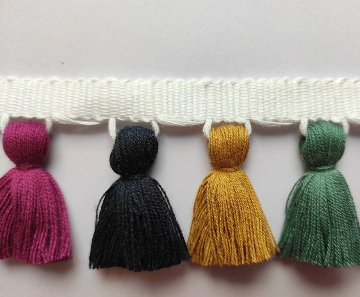 tassel trim, multi colored tassel fringe trim