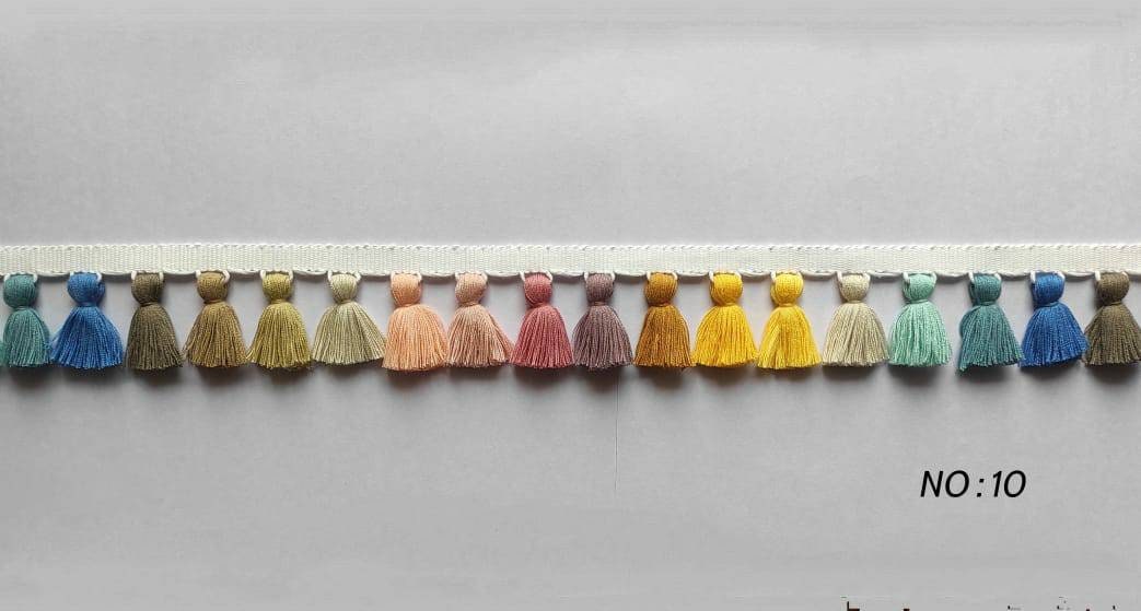 tassel trim, multi colored tassel trim